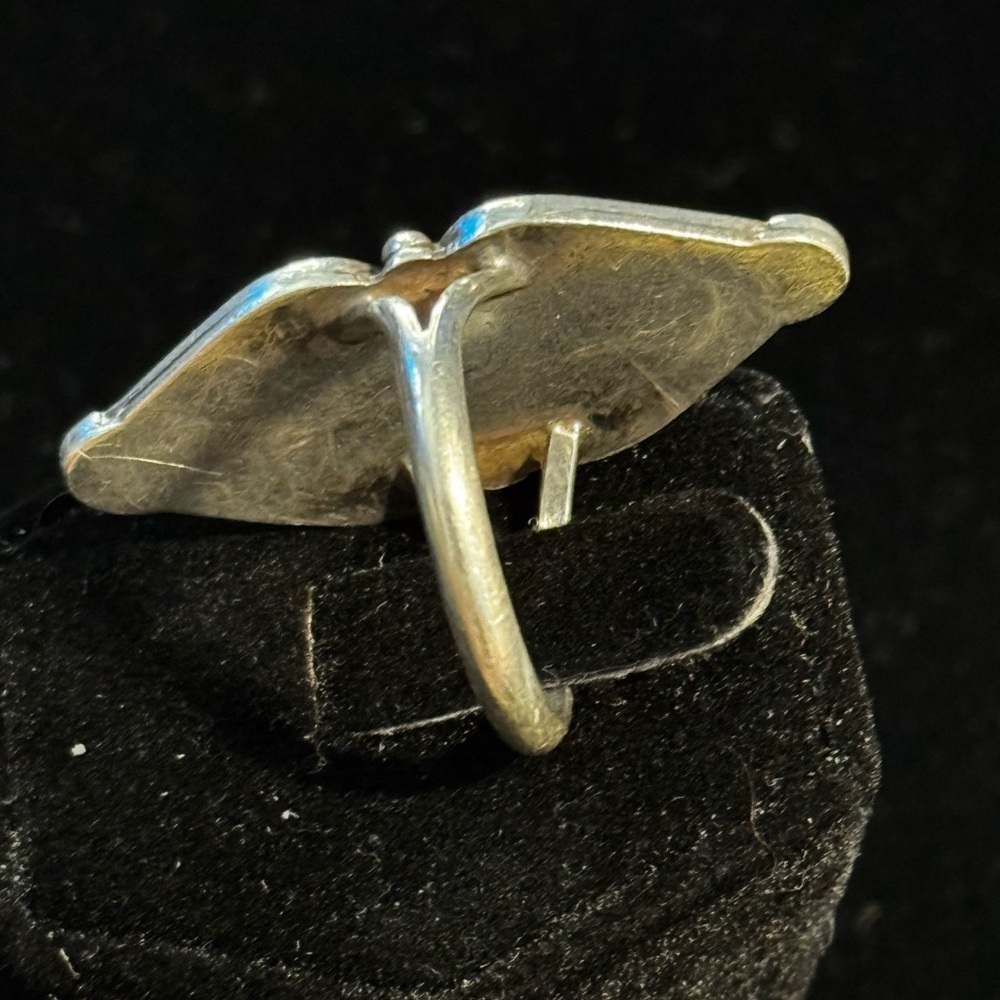 Vintage Native American Turquoise Sterling Silver Ring Size 7.75 - Picture 4 of 4